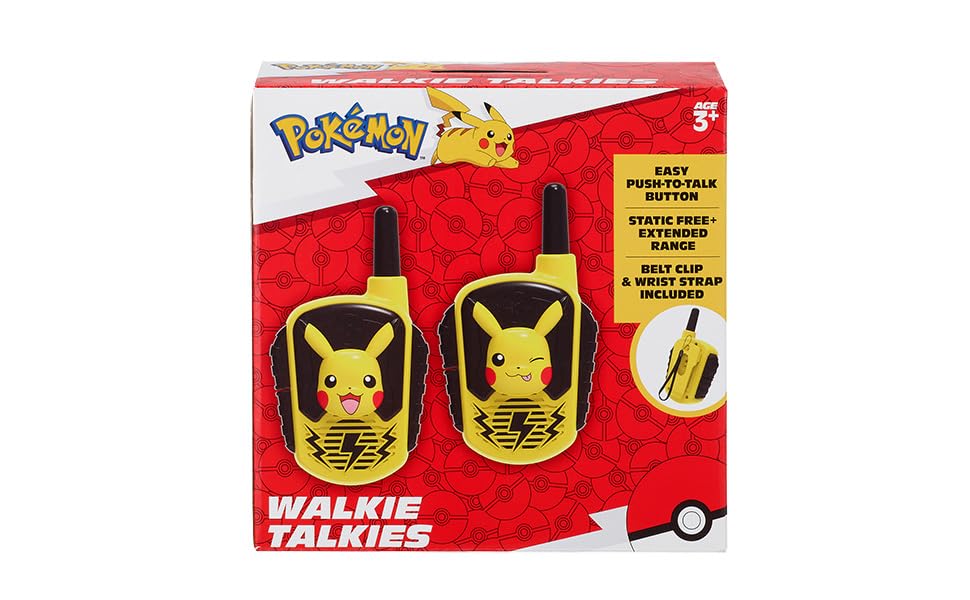 ekids pokemon walkie talkie batteries included image: ready to play right out of the box.