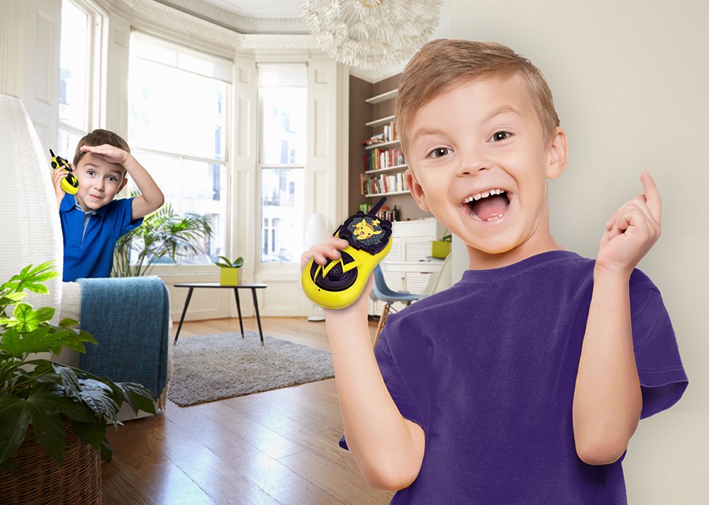 ekids Pokemon Walkie Talkies kids using during outdoor games