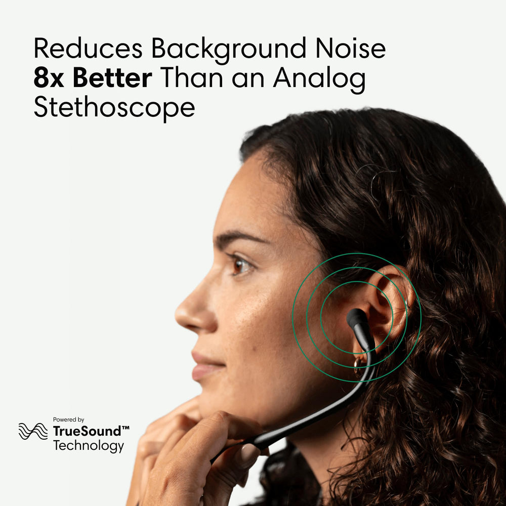 Eko CORE 500 delivers 40x amplification for subtle heart and lung sounds.