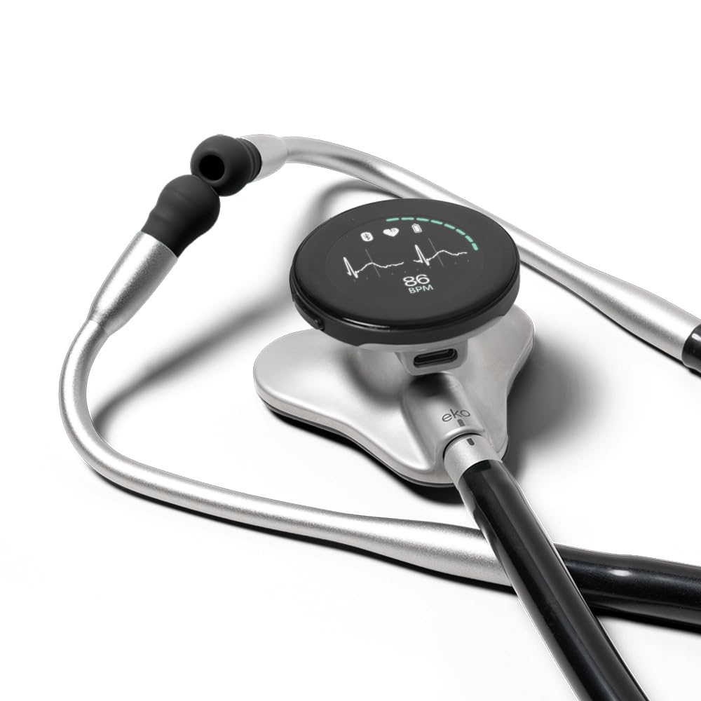 Eko CORE 500 front color display shows patient data for quick assessment.