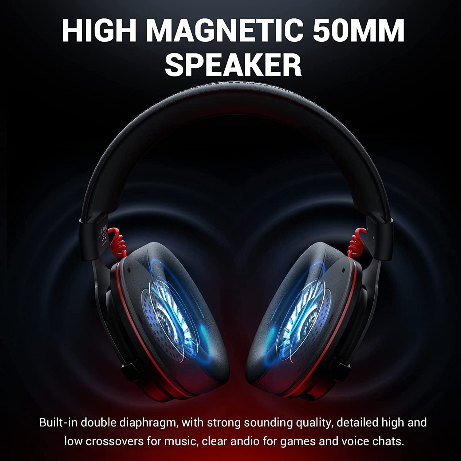 EKSA E900 Pro 7.1 surround sound visual emphasizes directional cues
