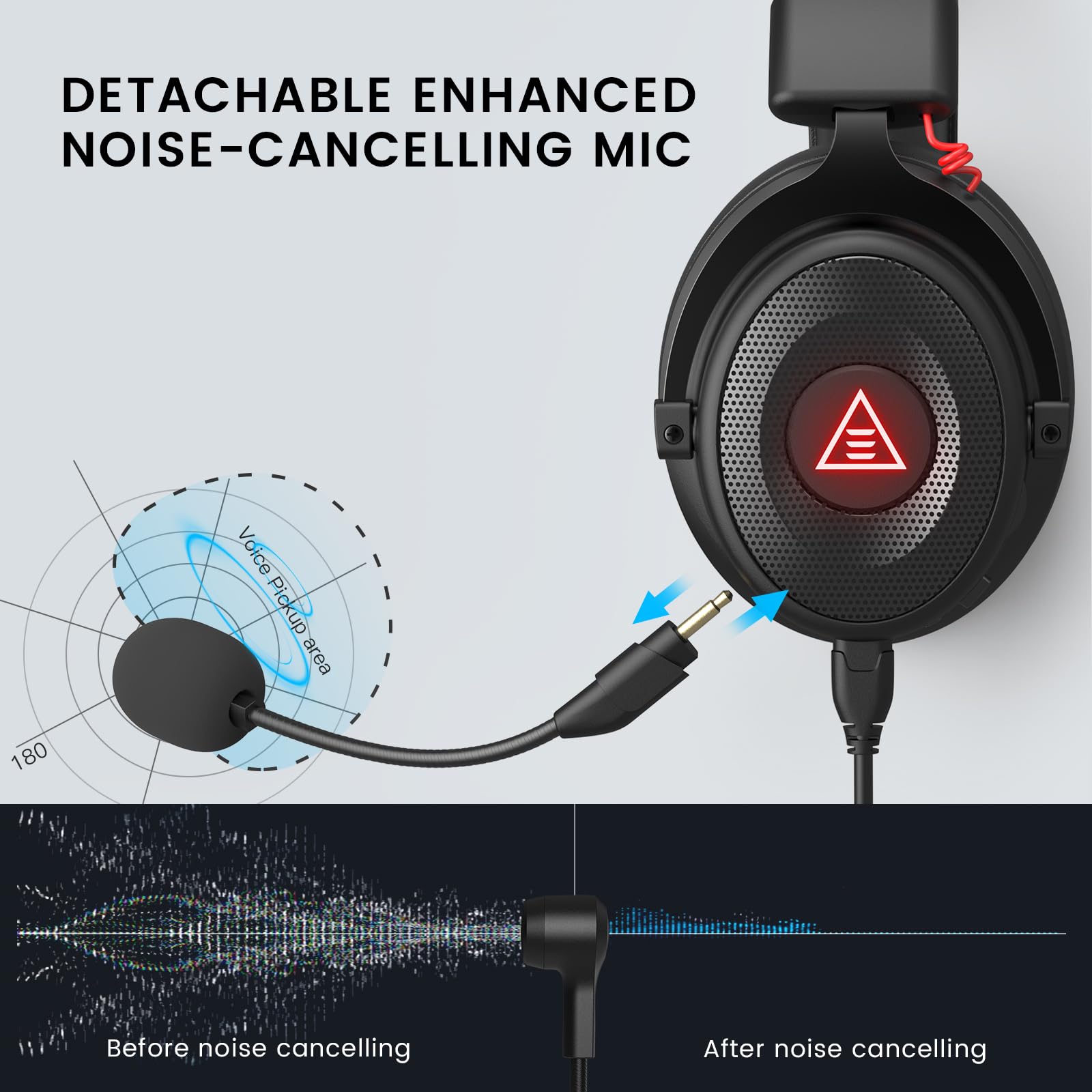 EKSA E900 Pro detachable mic for clear voice chat