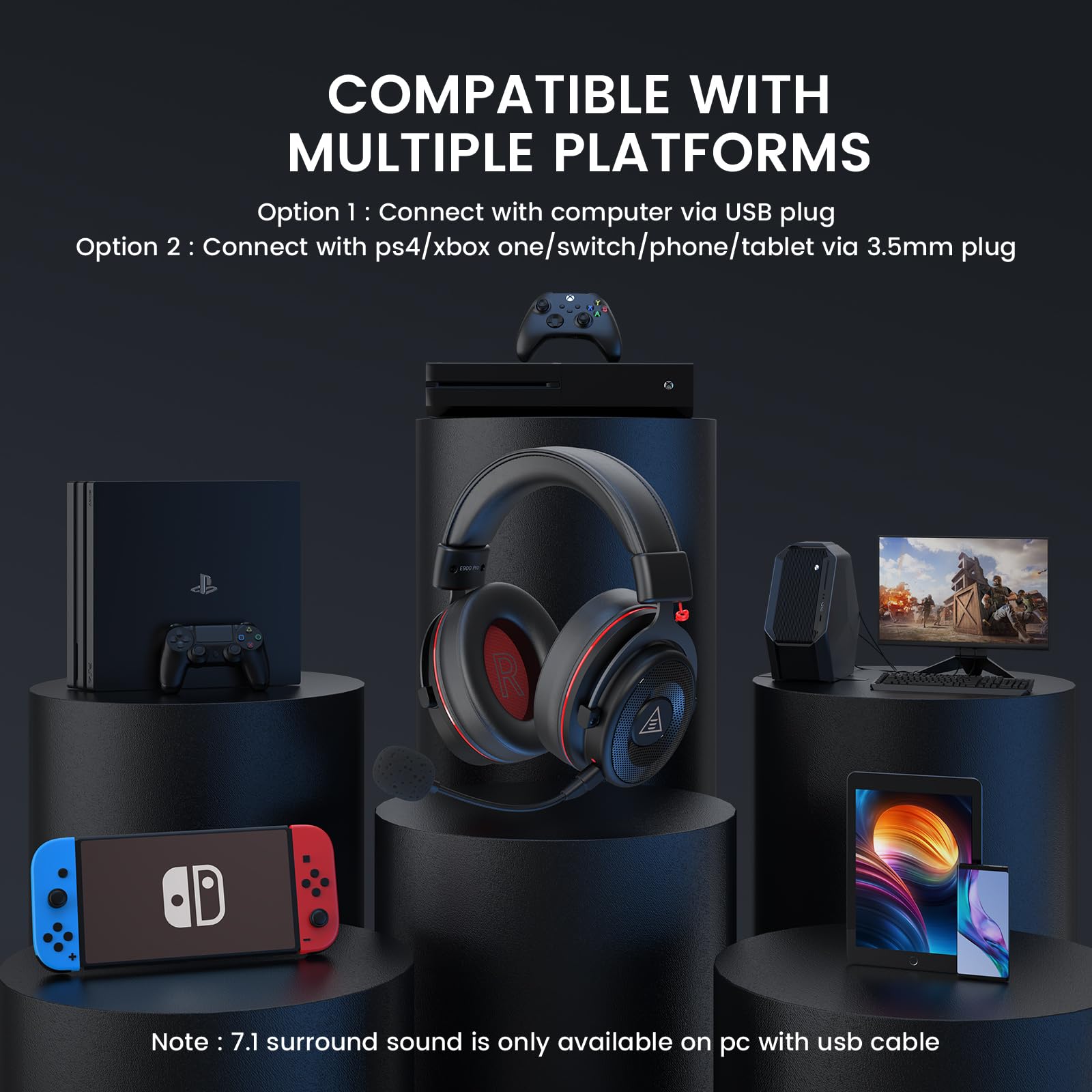 EKSA E900 Pro compatible with PC PS4/PS5 Xbox One and more
