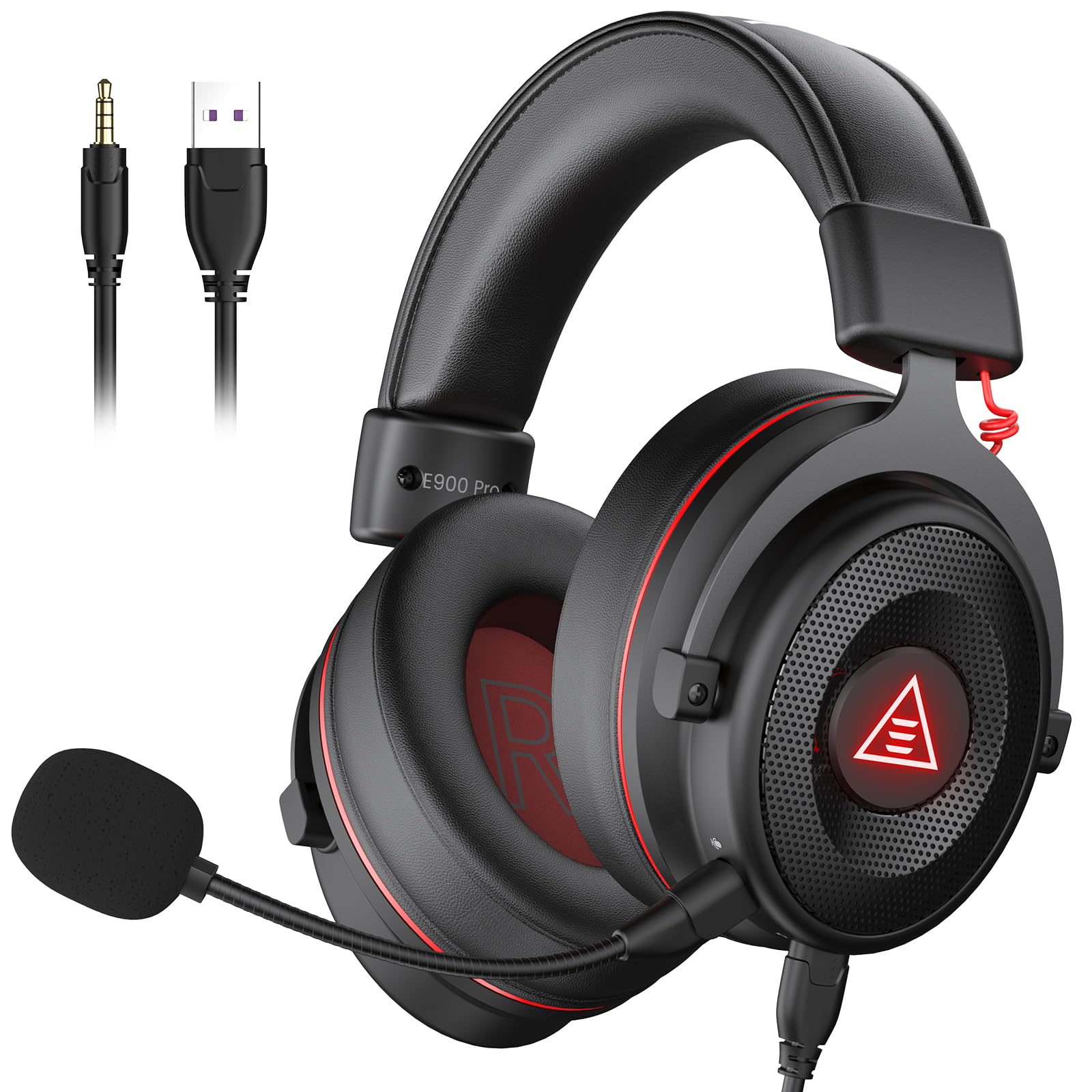 EKSA E900 Pro USB headset in close-up highlighting immersive gaming audio