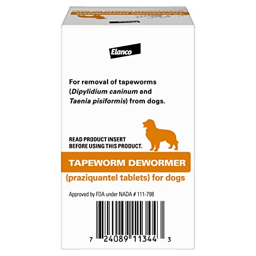 Close-up of Elanco praziquantel tablets for easy dog dosing.