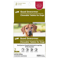 Elanco Quad Dewormer large dogs tablets for broad parasite coverage.