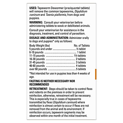 Veterinarian guidance note about using Elanco tapeworm dewormer.