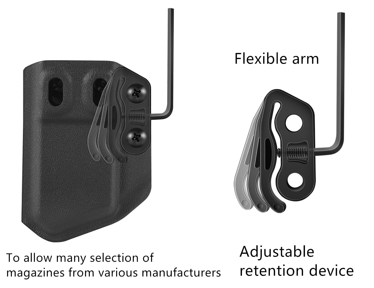 Enclosed design prevents mag ejection during movement