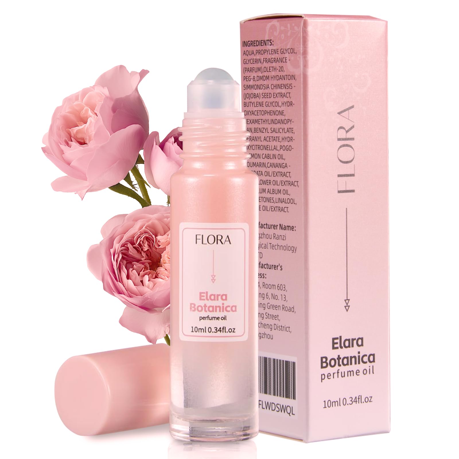 Elara Botanica pheromones bottle close-up showing a lasting fragrance.