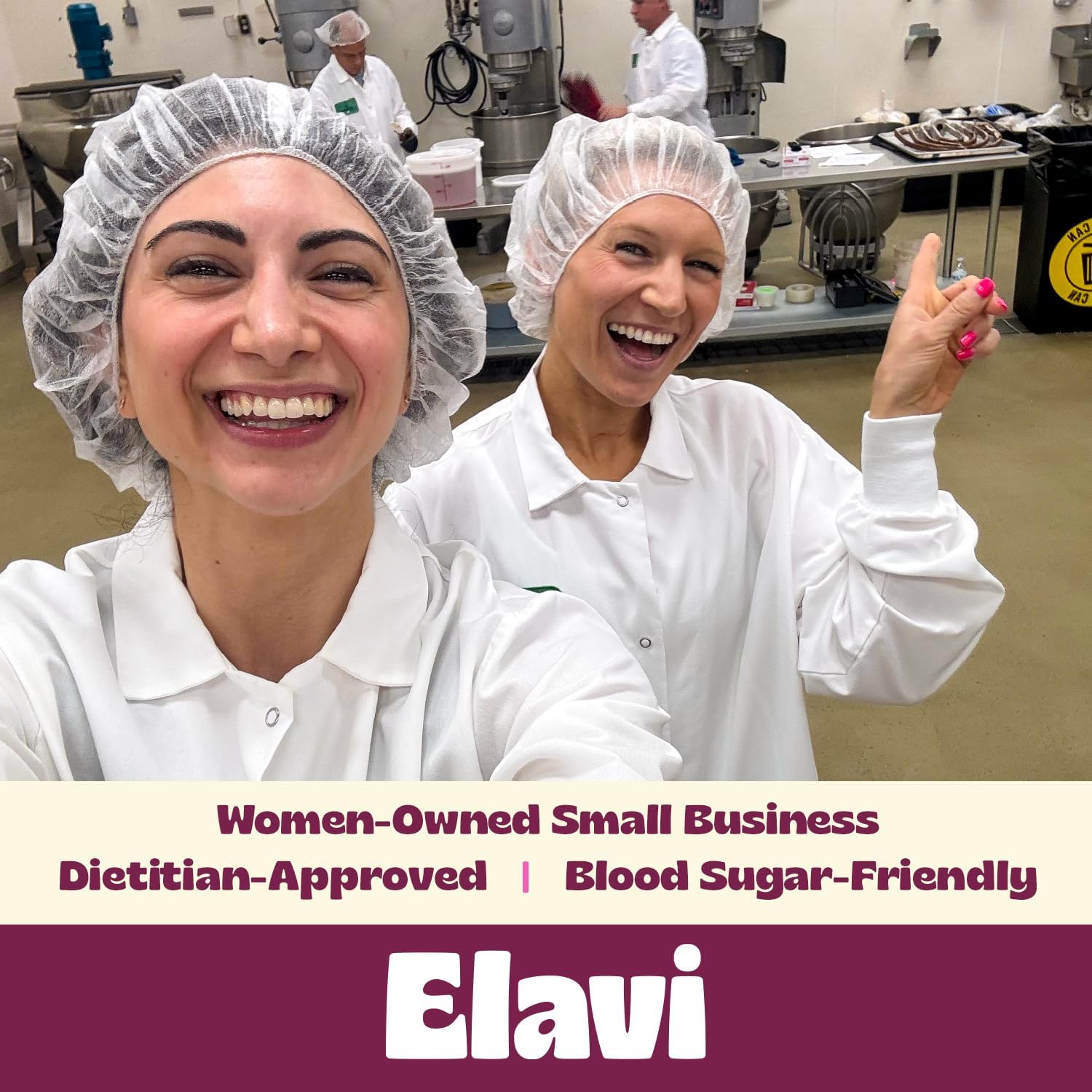Serving suggestion of ELAVI Protein Brownie plated with a glass of plant milk