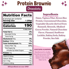 Close up of ELAVI Protein Brownie showing soft chewy texture