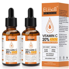 ELBBUB premium vitamin C serum 2-pack bottle pump highlighting hydration boost.