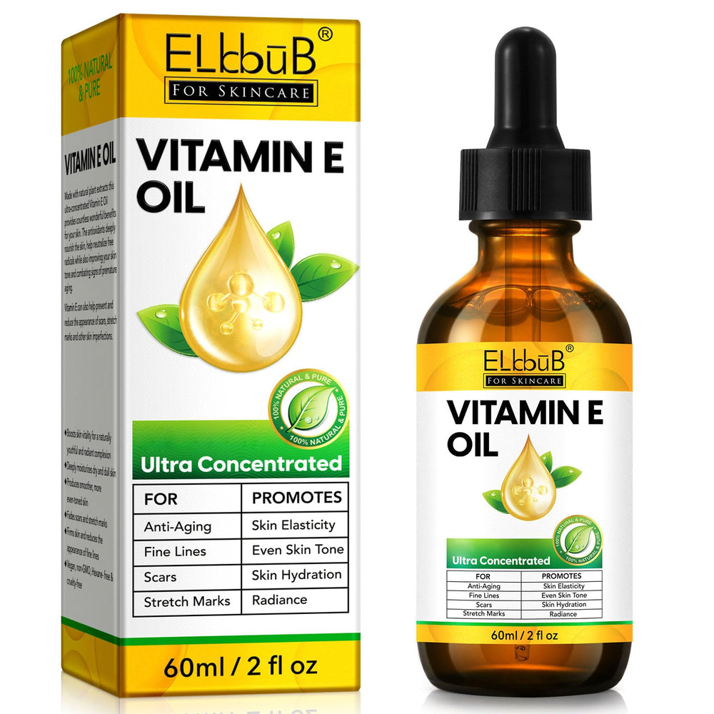 ELBBUB Premium Vitamin E Oil bottle pour for deep skin hydration