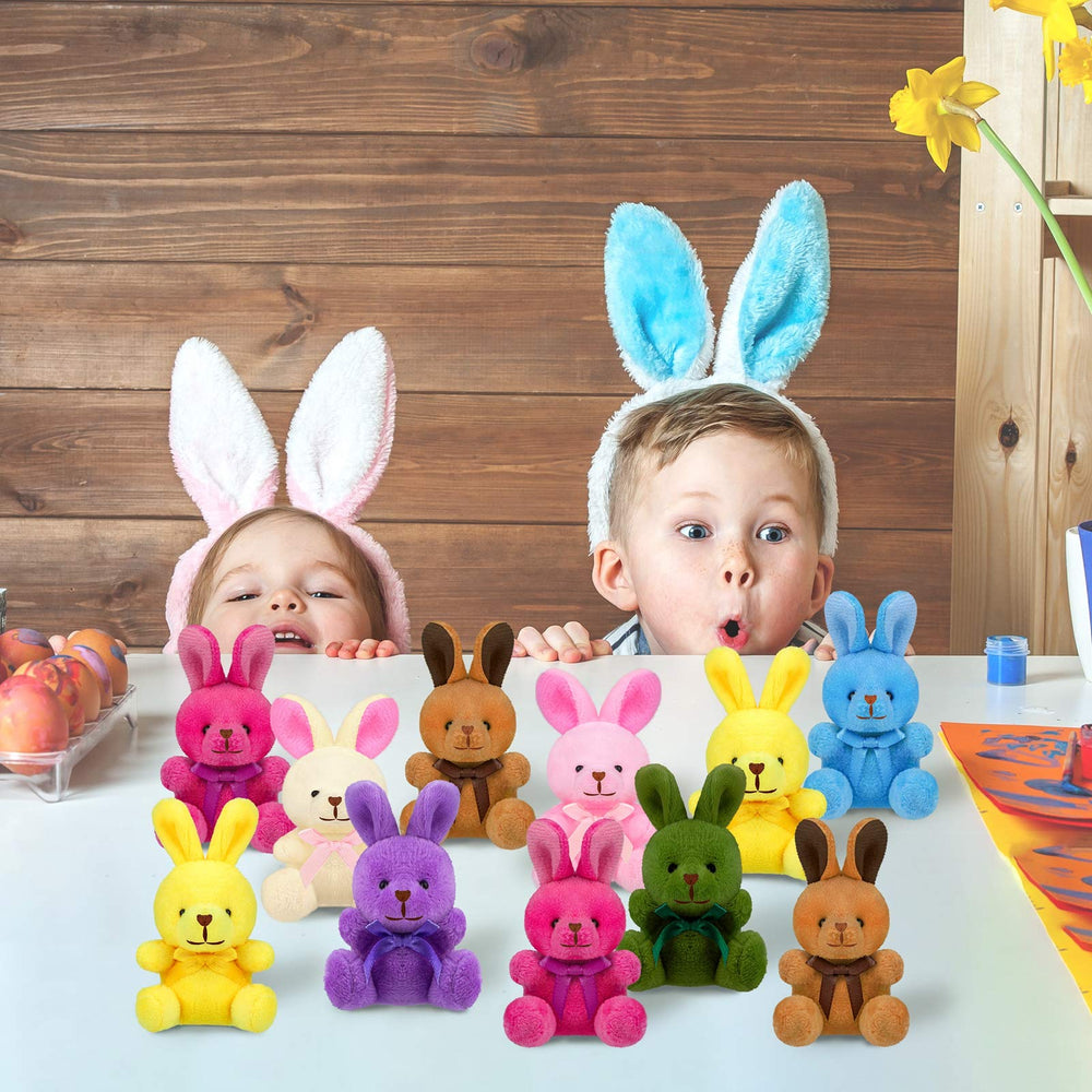 Elcoho purple bunny plush cute seasonal decor and party favor.