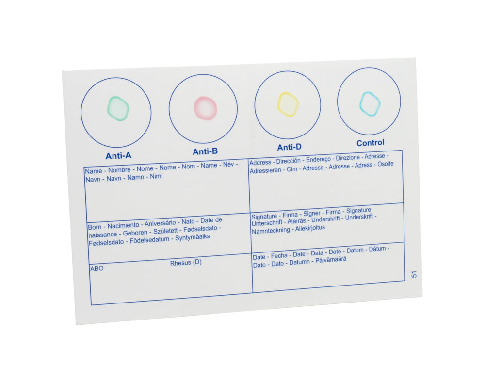 EldonCard home-testing setup ready for personal blood typing