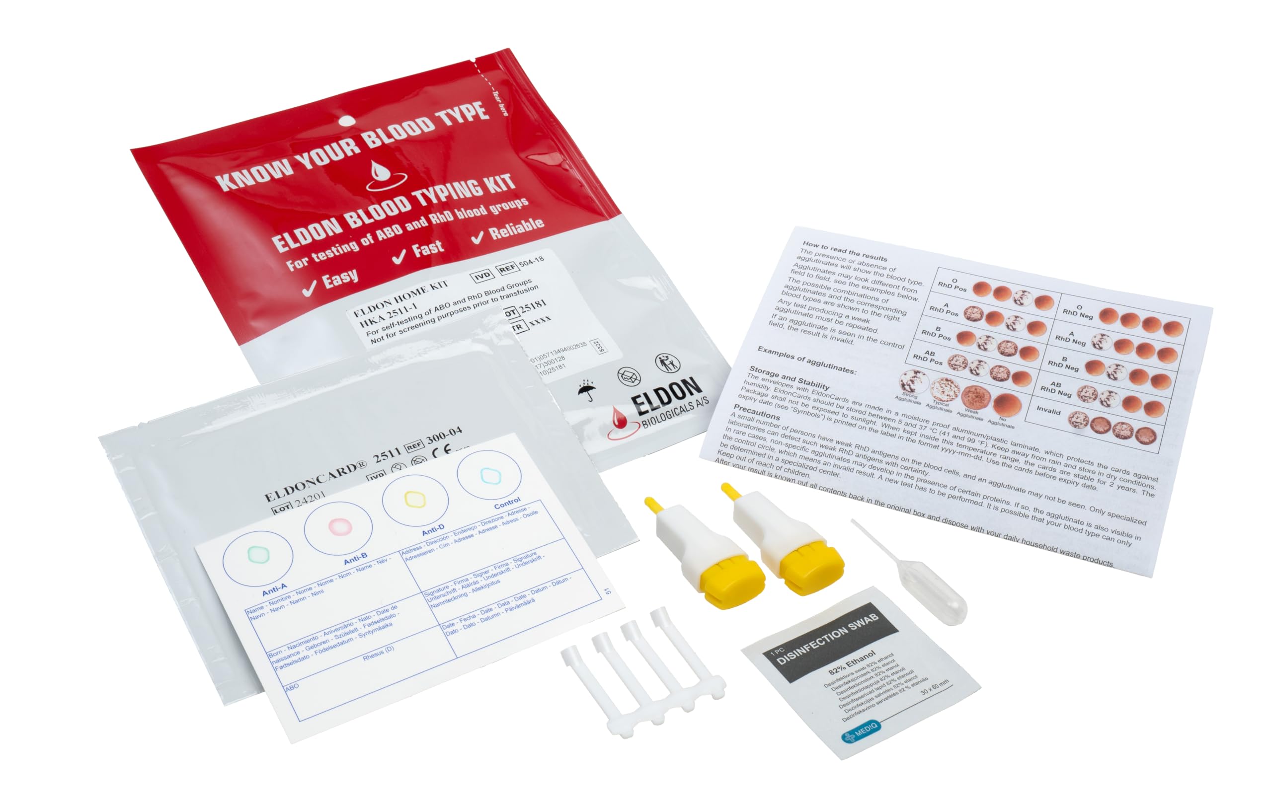 EldonCard safety lancet provides a safe, single-use finger-prick
