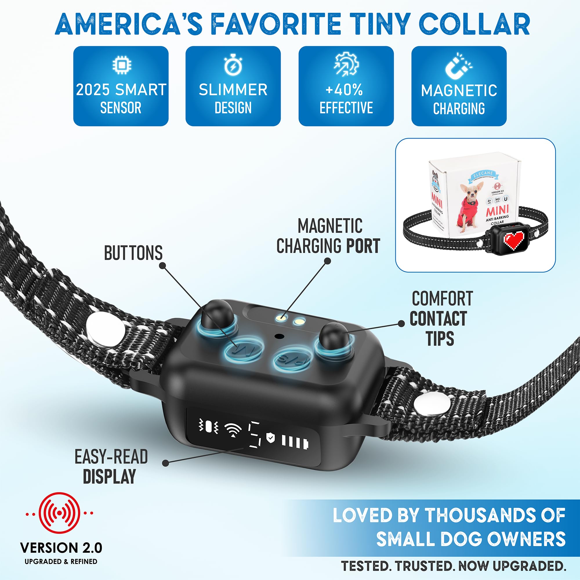 ELECANE collar offers Beep and Vibration modes for gentle training.