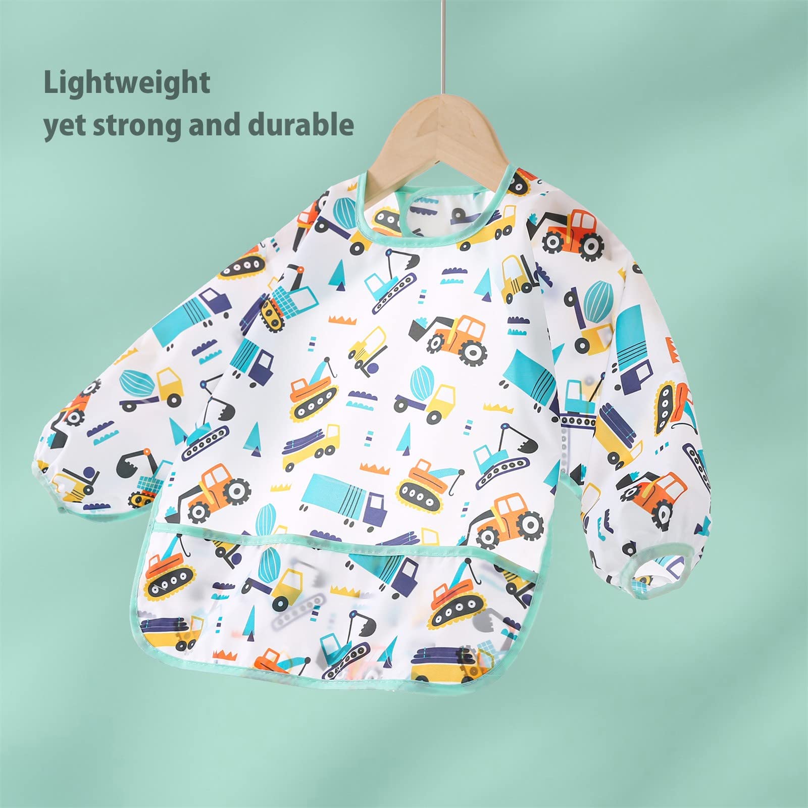 ElecMotive bib with adjustable snaps stays securely in place