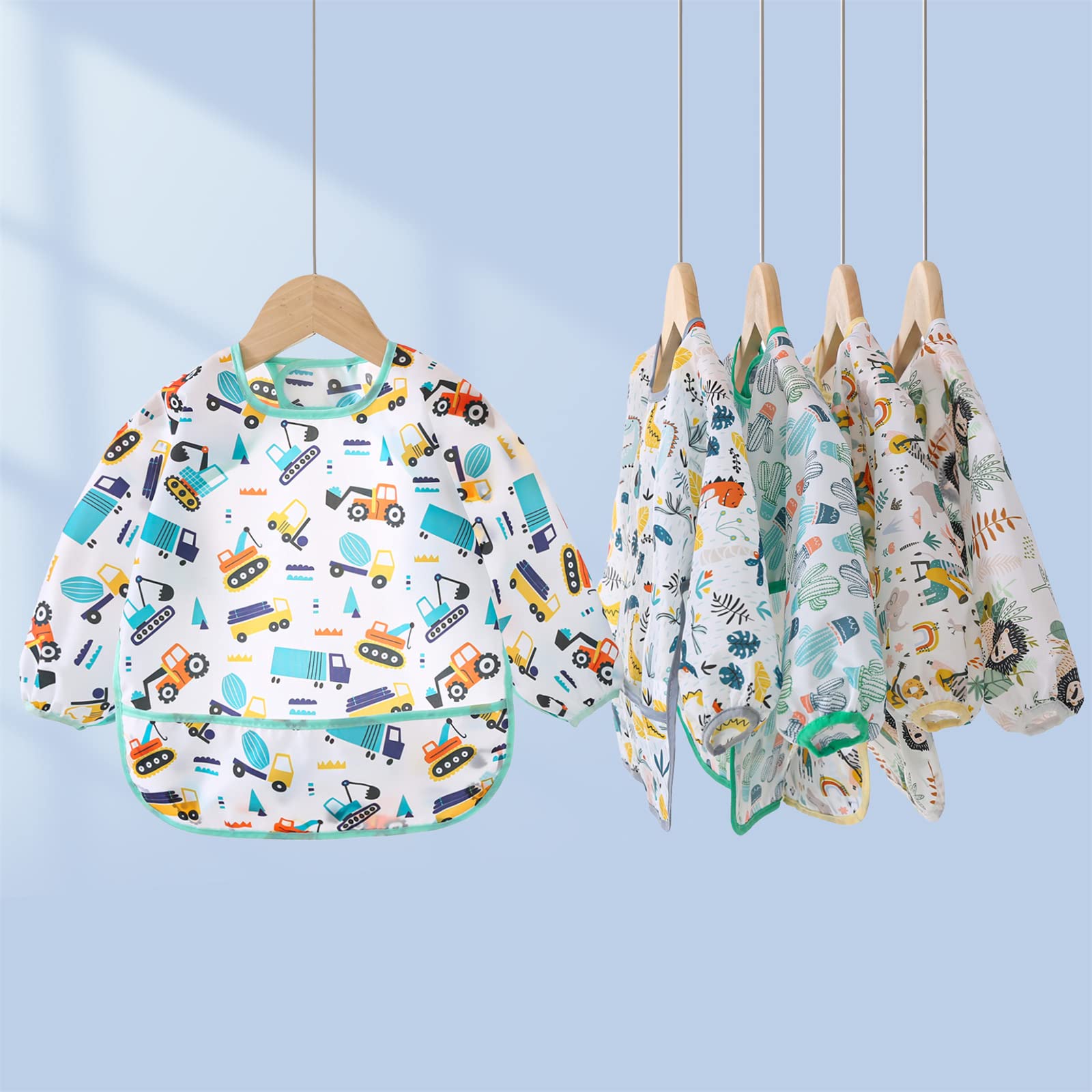 ElecMotive five-pack bibs offer versatile mealtime coverage