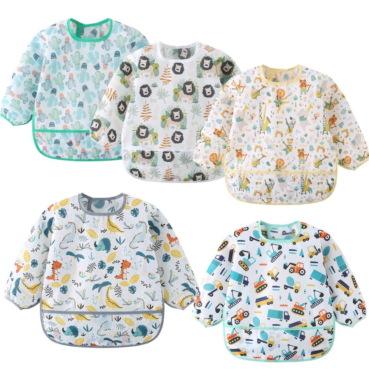 ElecMotive long-sleeve bib for mealtime keeps kids clean and dry