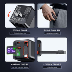 Elecshion three-device charging setup with USB-C and USB-A ports