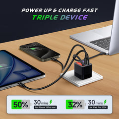 Elecshion USB-C charger block with foldable plug for travel