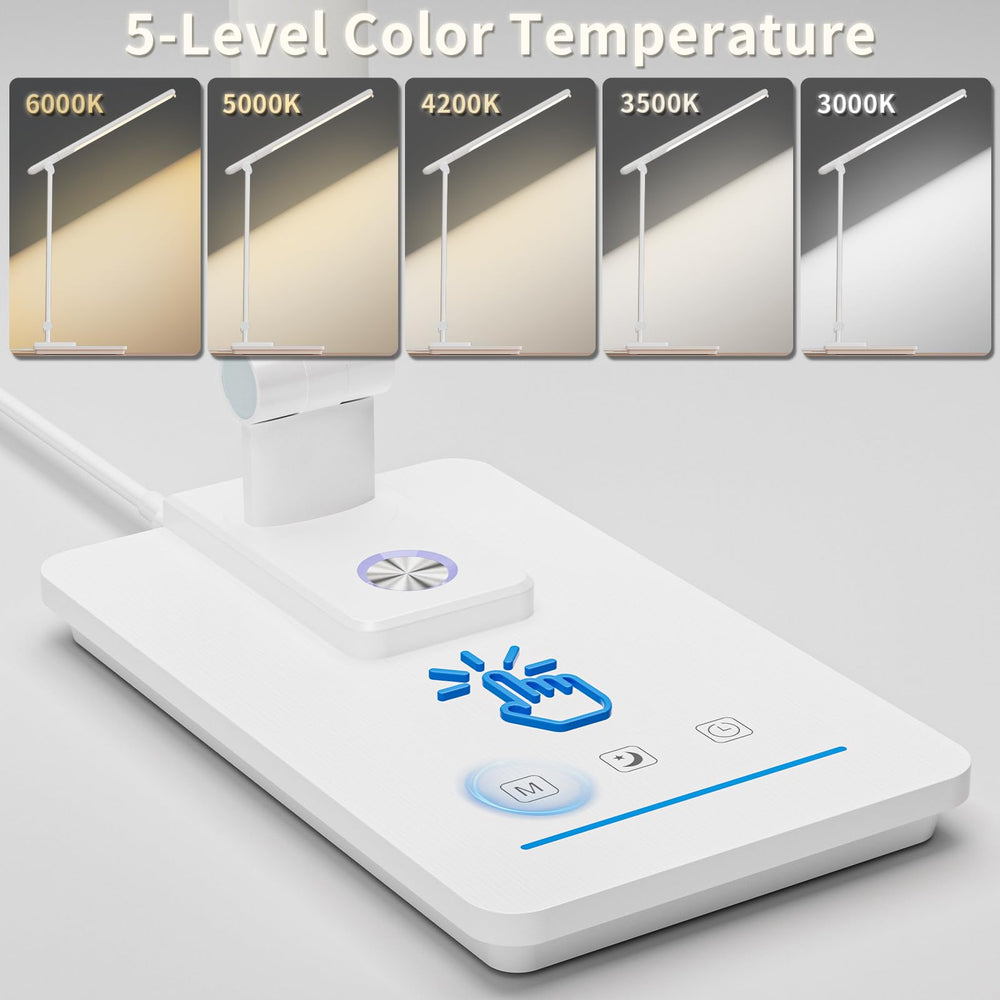 Electri lamp angled for desk work to minimize glare