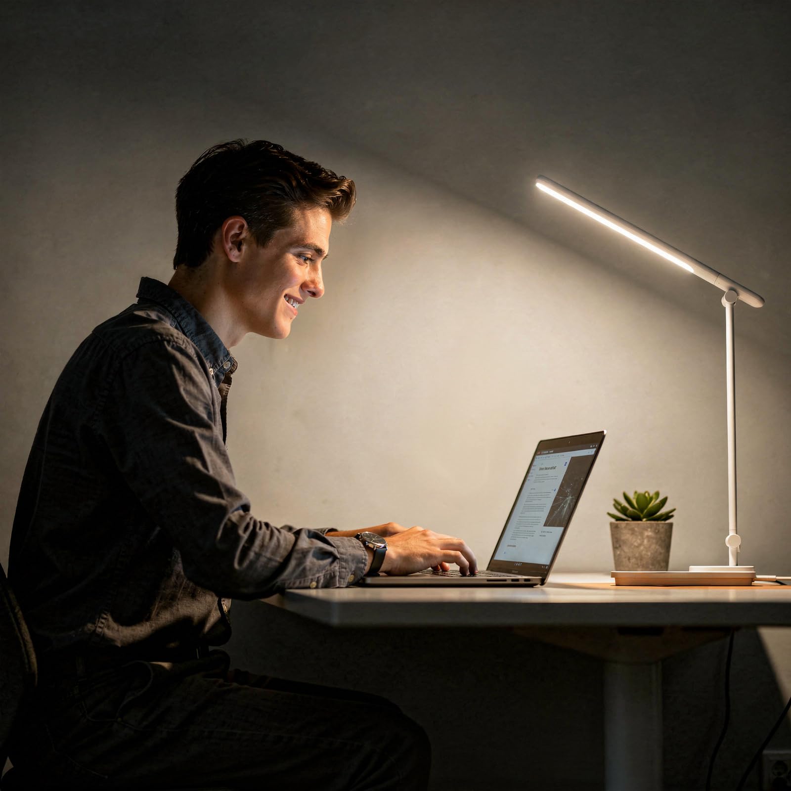 Puzzle night illuminated by cool daylight from Electri lamp
