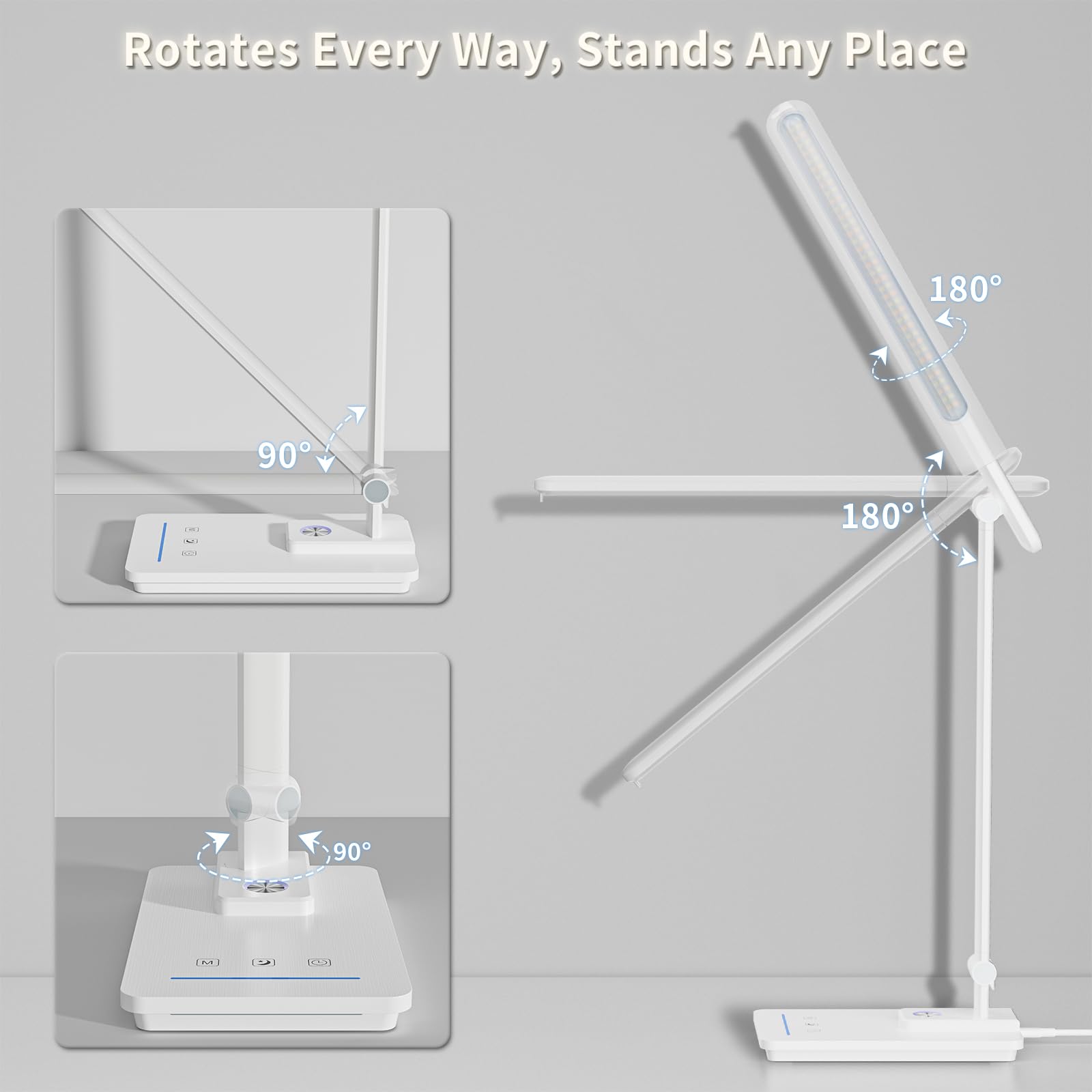 Base USB port on Electri lamp for convenient charging