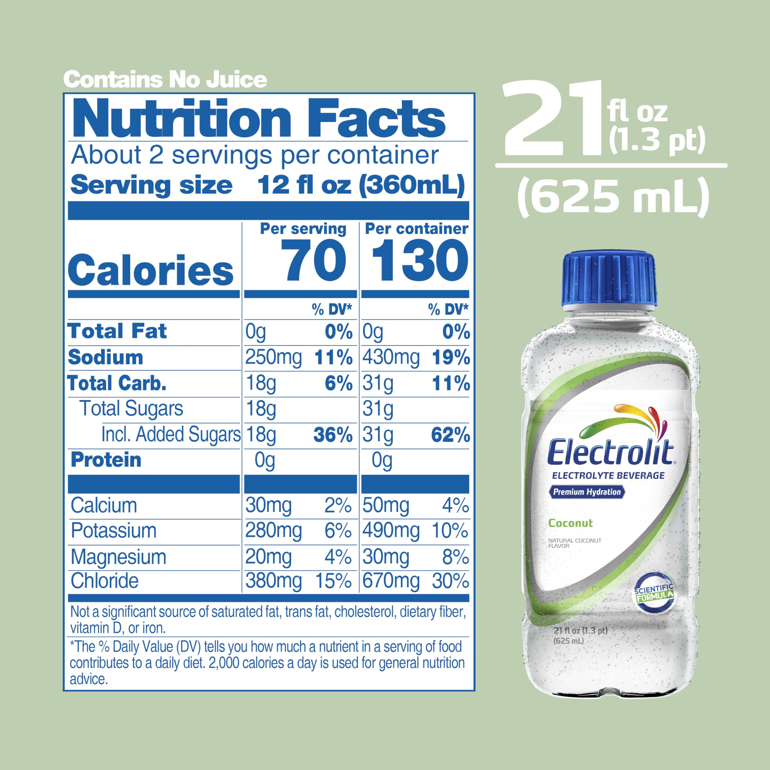 Electrolit Coconut bottle pour showing easy hydration during activity.