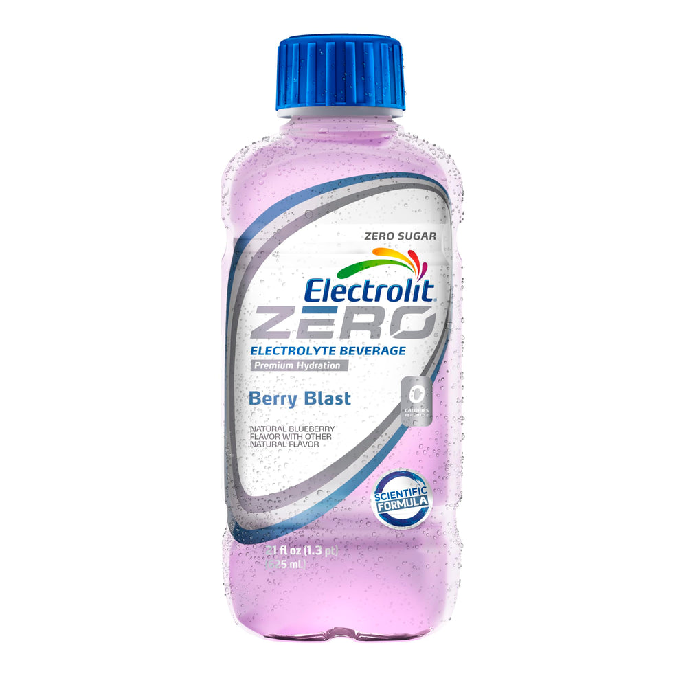 Electrolit Zero Berry Blast bottle for quick on-the-go hydration.