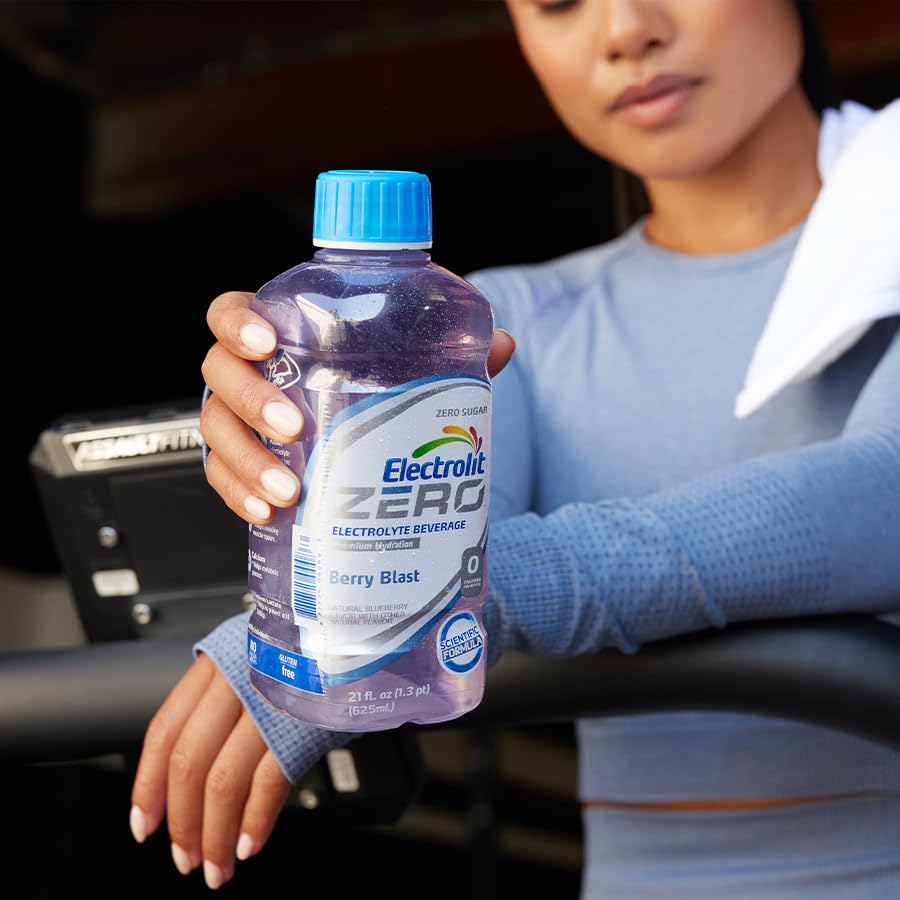 Electrolit Zero Berry Blast on-the-go bottle ideal for travel.
