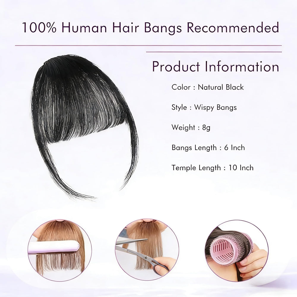 ELEFOCUS breathable inner mesh enhances comfort while wearing bangs.