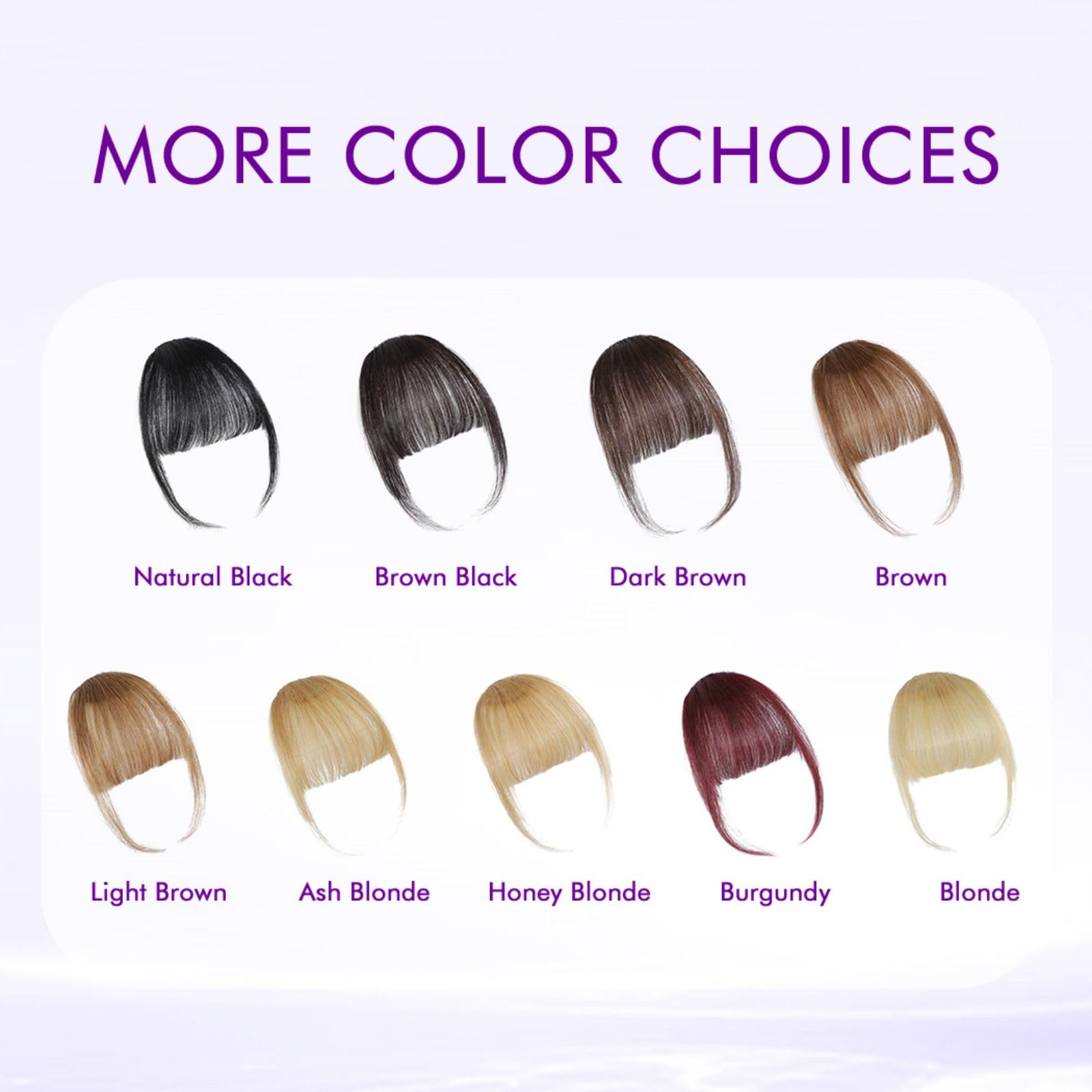 ELEFOCUS natural black bangs blend with dark hair tones for a cohesive finish.