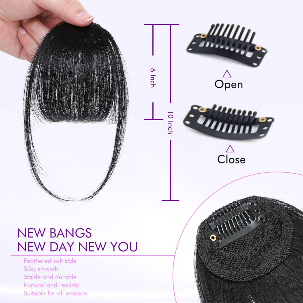 ELEFOCUS wispy bangs add soft volume and a natural frame.