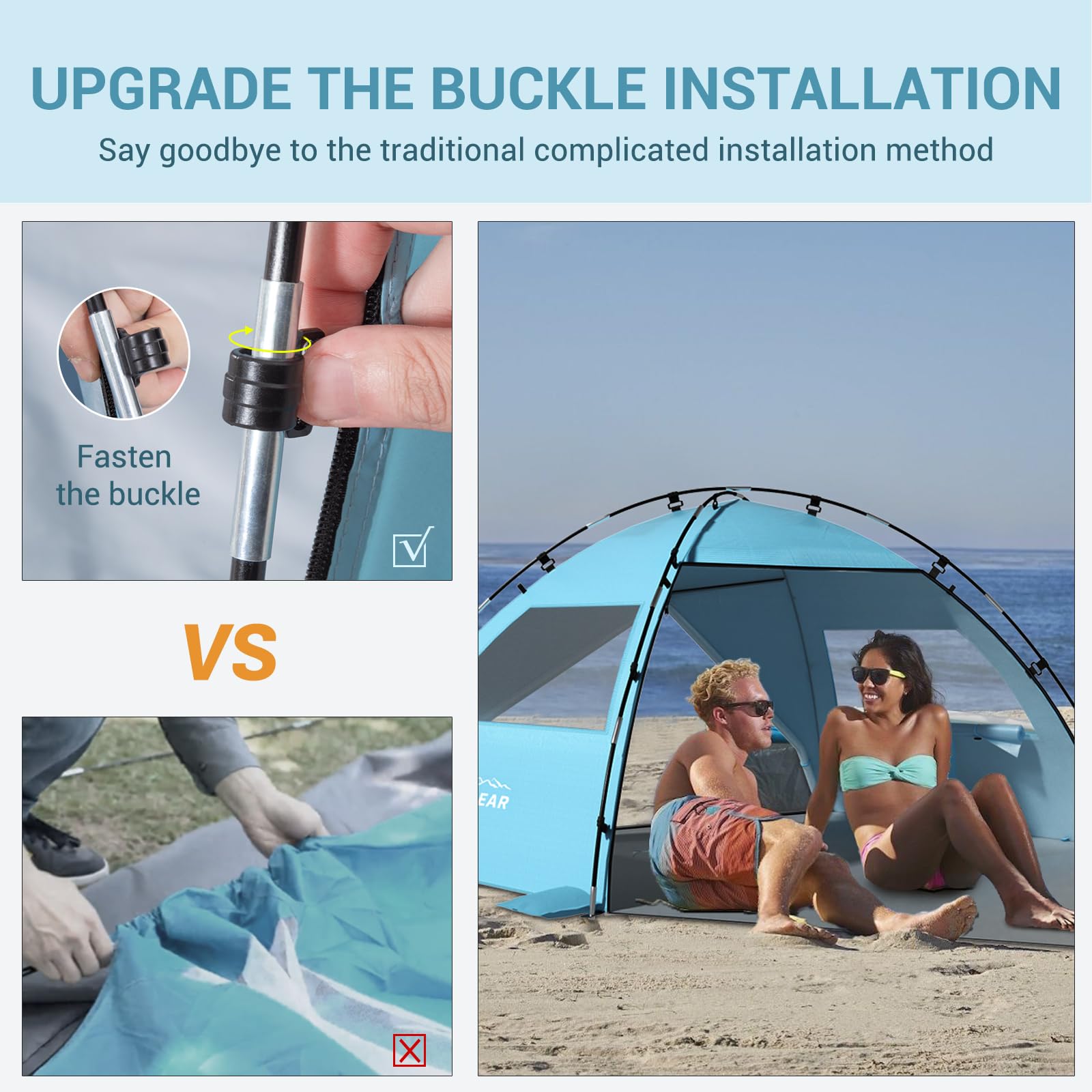 Elegear CumbreX wind-stable design with thicker fiberglass rods
