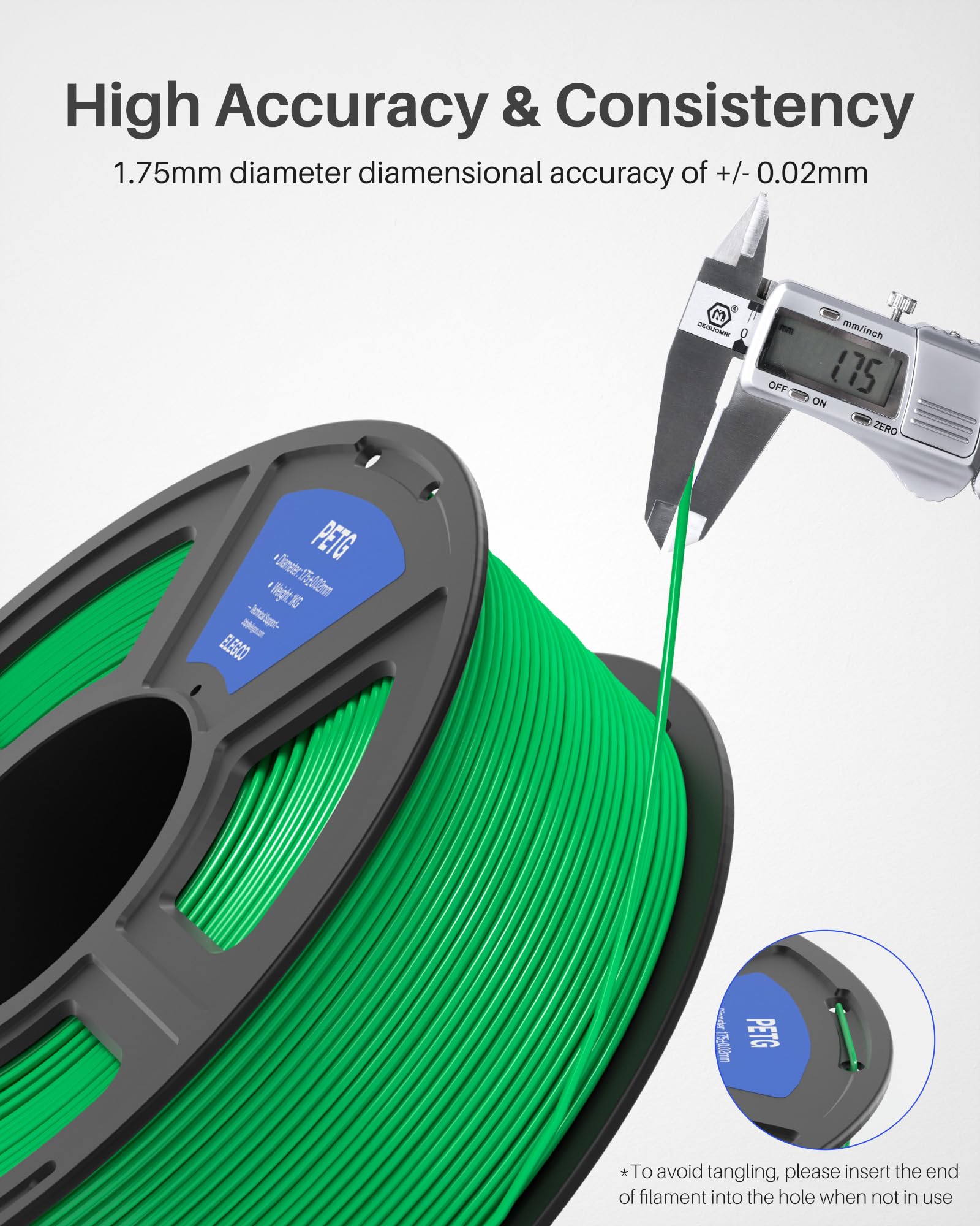 Two ELEGOO PETG 1 kg spools ready for multiple projects
