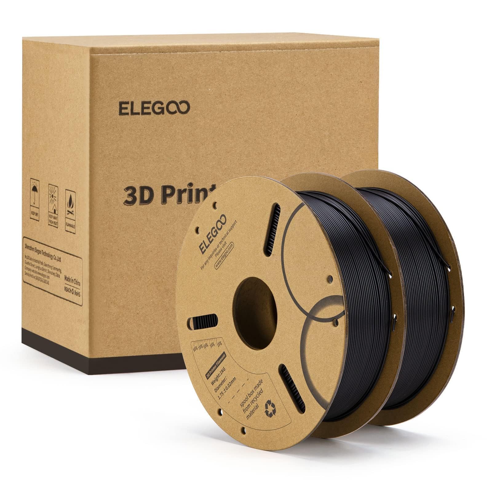 ELEGOO PLA model prints showcasing sharp detail and glossy finish