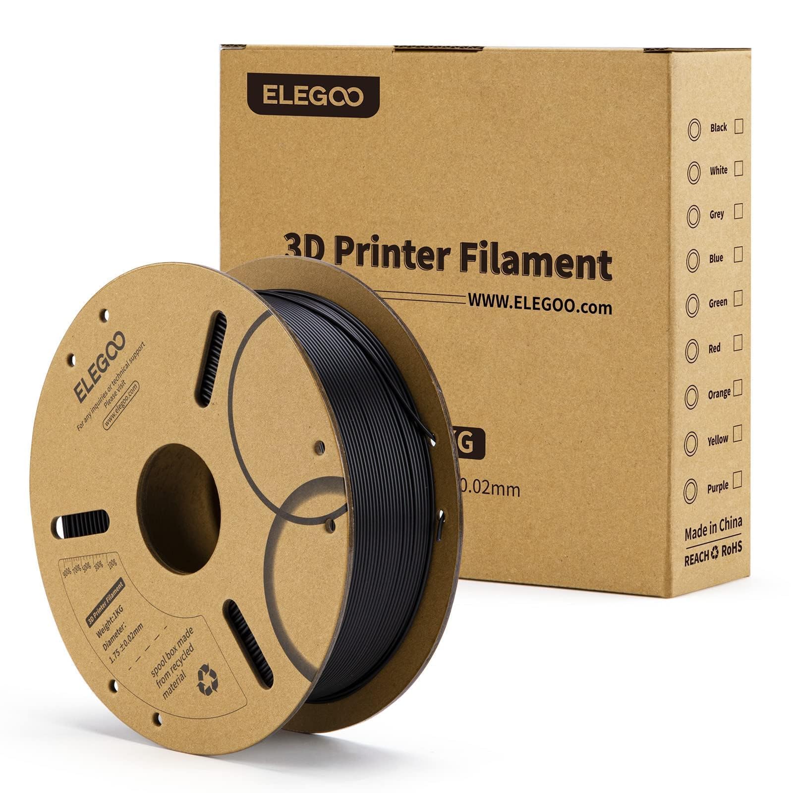 Spool ready to install with ELEGOO PLA for quick setup