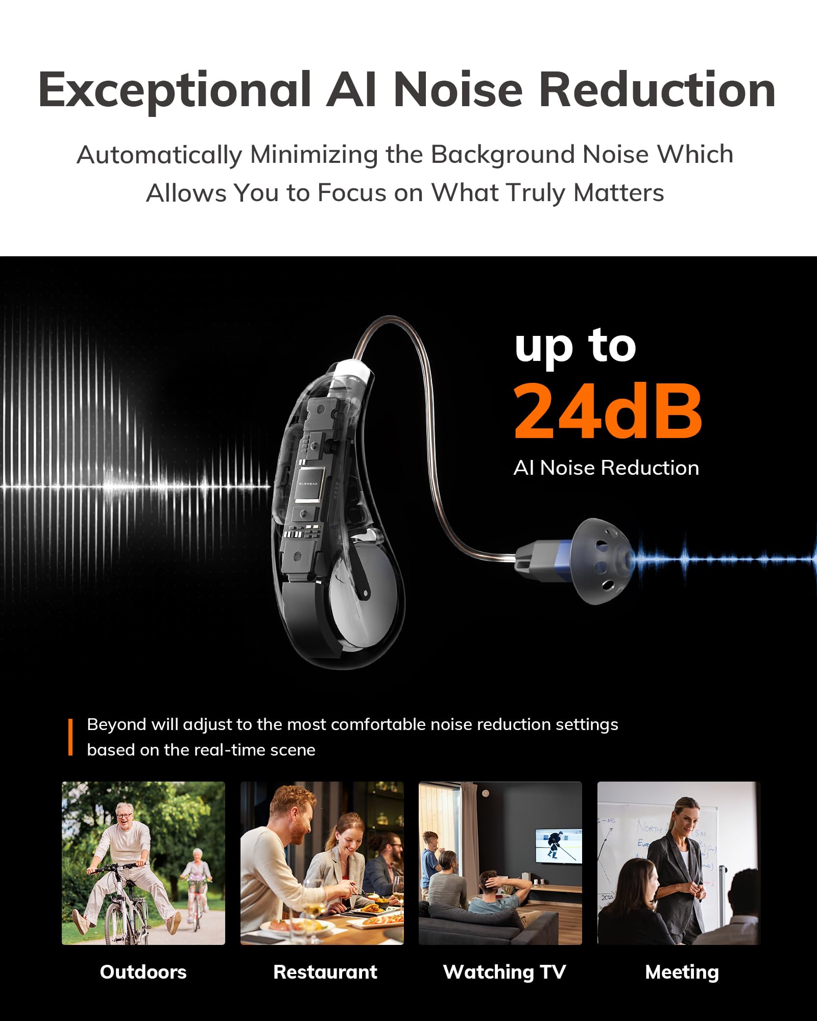 ELEHEAR Beyond comfort-fit domes for personalized ear comfort.