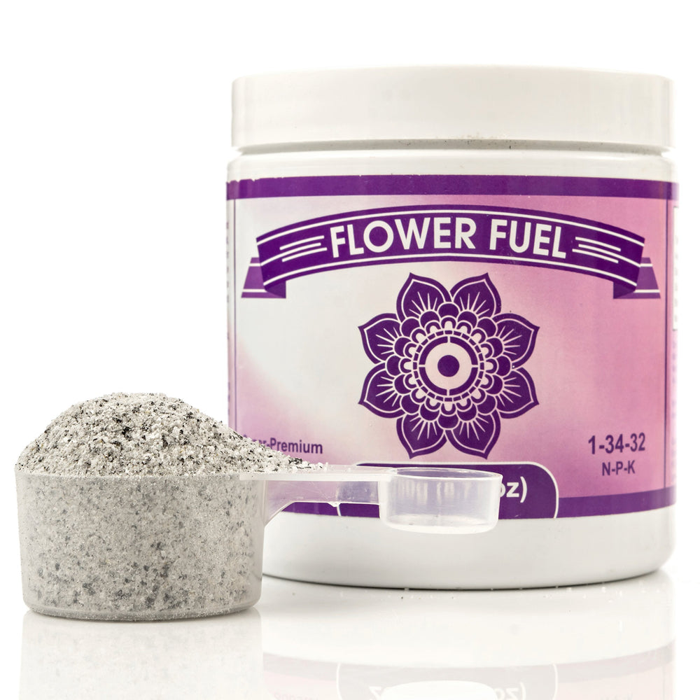 Element Nutrients Flower Fuel bottle dispensing pour demonstrating easy dosing for hydroponics.