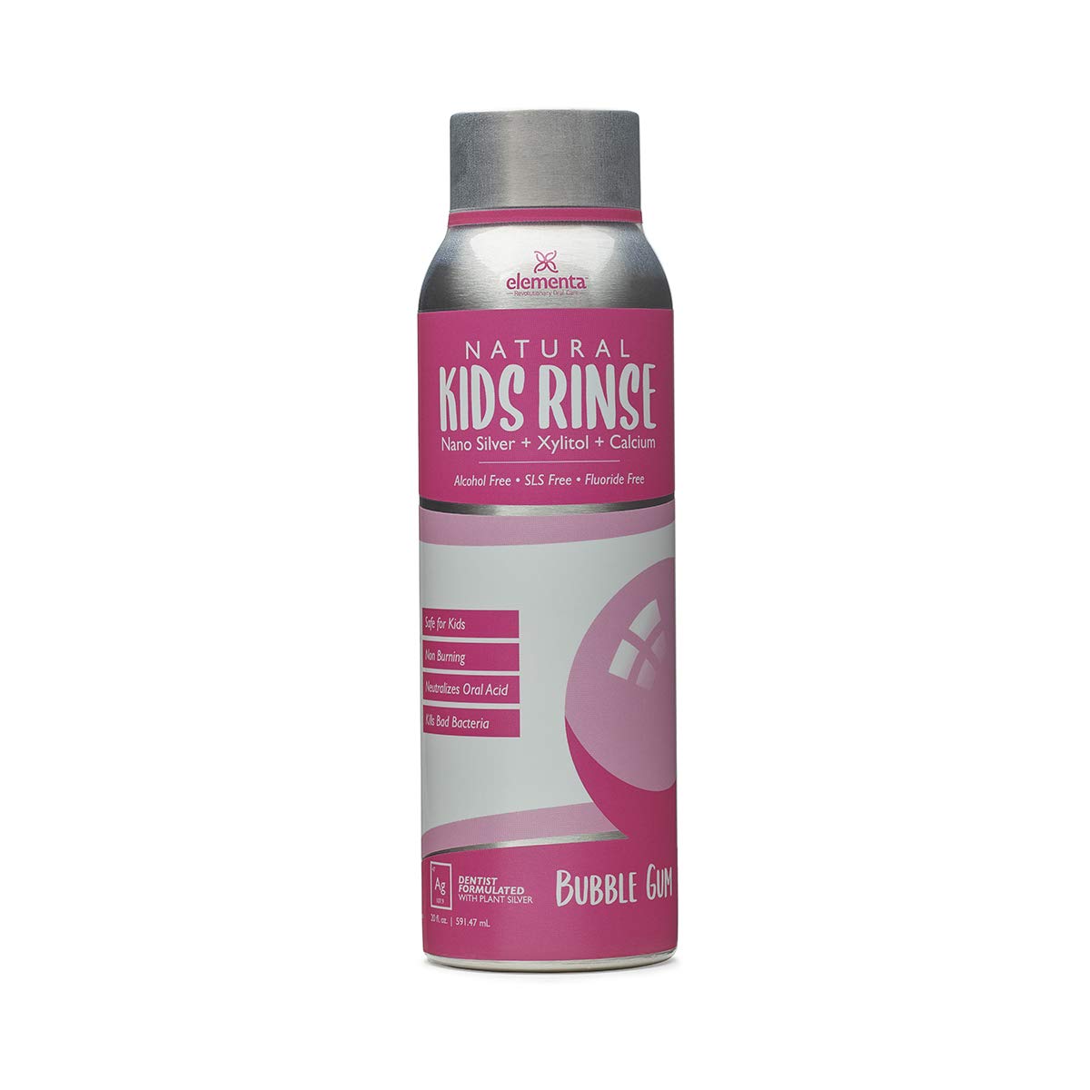 Elementa Silver kids mouthwash bubble gum bottle for fresh breath
