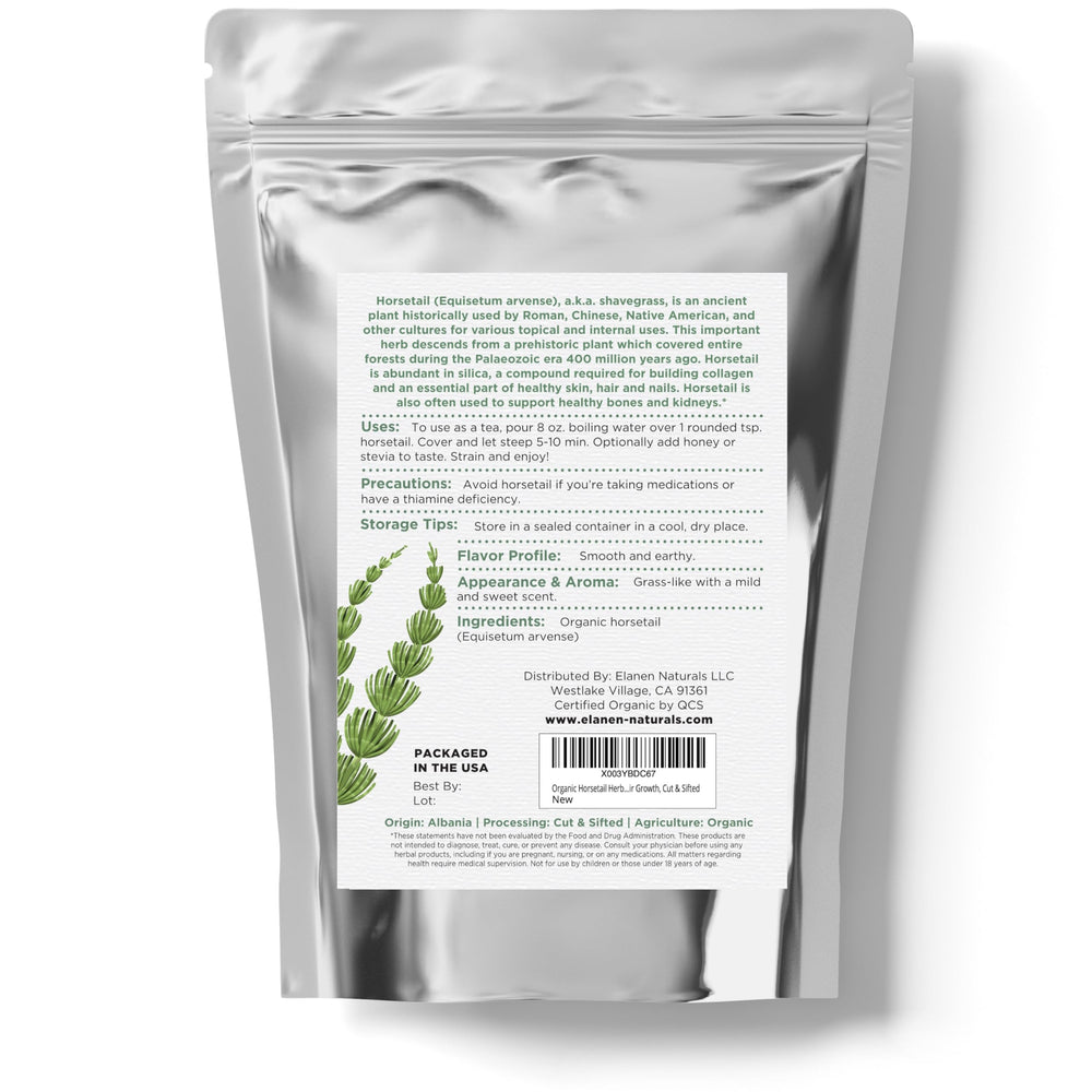 Elanen Naturals horsetail tea brewing setup for a soothing ritual.
