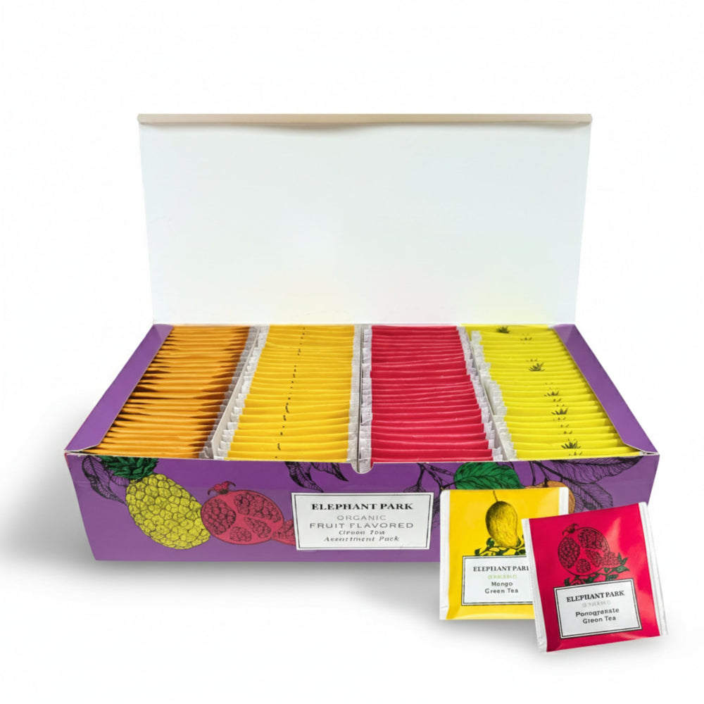 Elephant Park 100-count green tea sampler for cost-effective everyday tea.