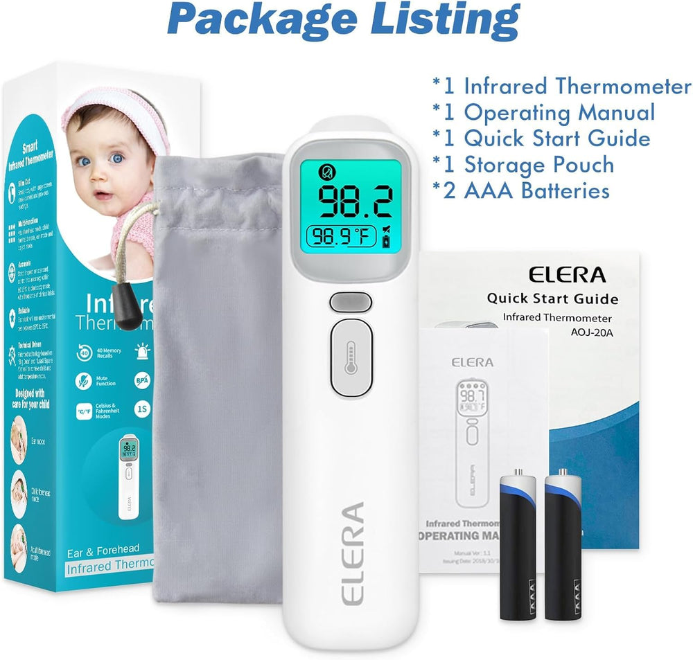 ELERA includes batteries and a storage pouch for on-the-go use.