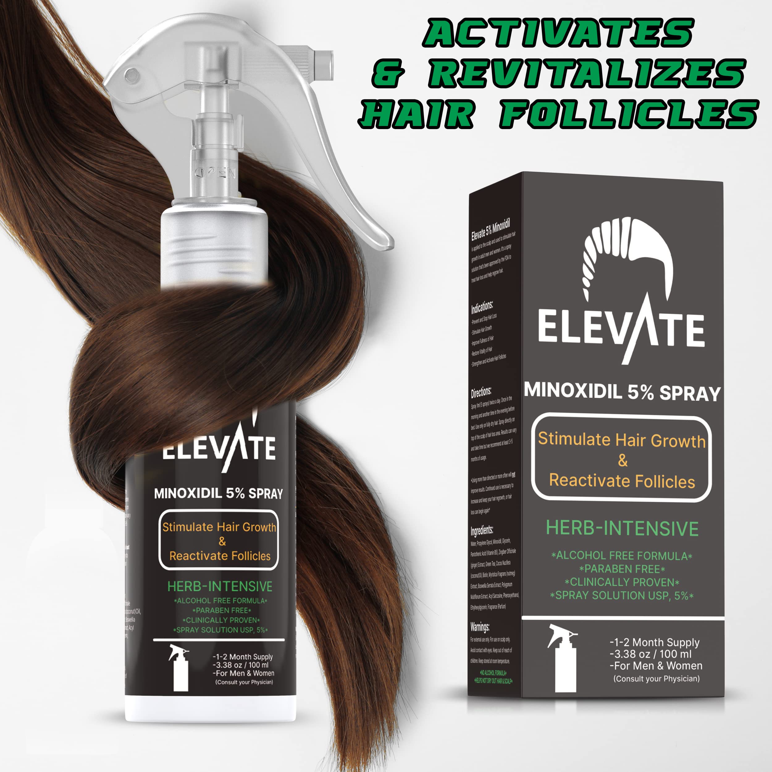 Elevate lightweight non-greasy spray application with fast absorption