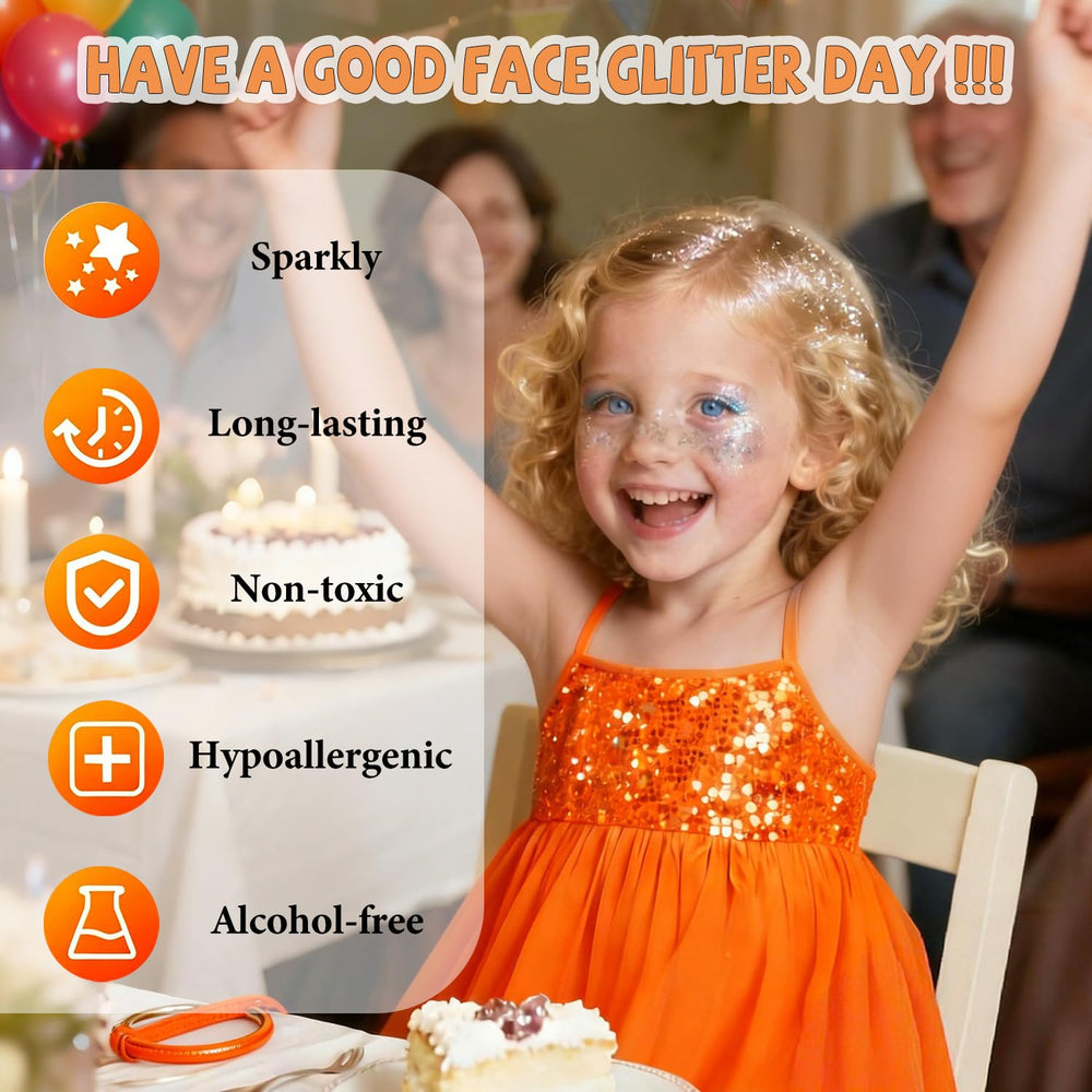 ELEVAVE body glitter heart on hair adds festival charm.