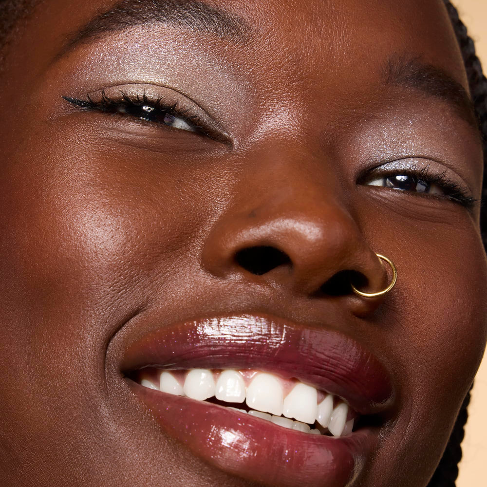 elf Fine as Fleck Glitter Eyeshadow worn alone for soft sparkle.