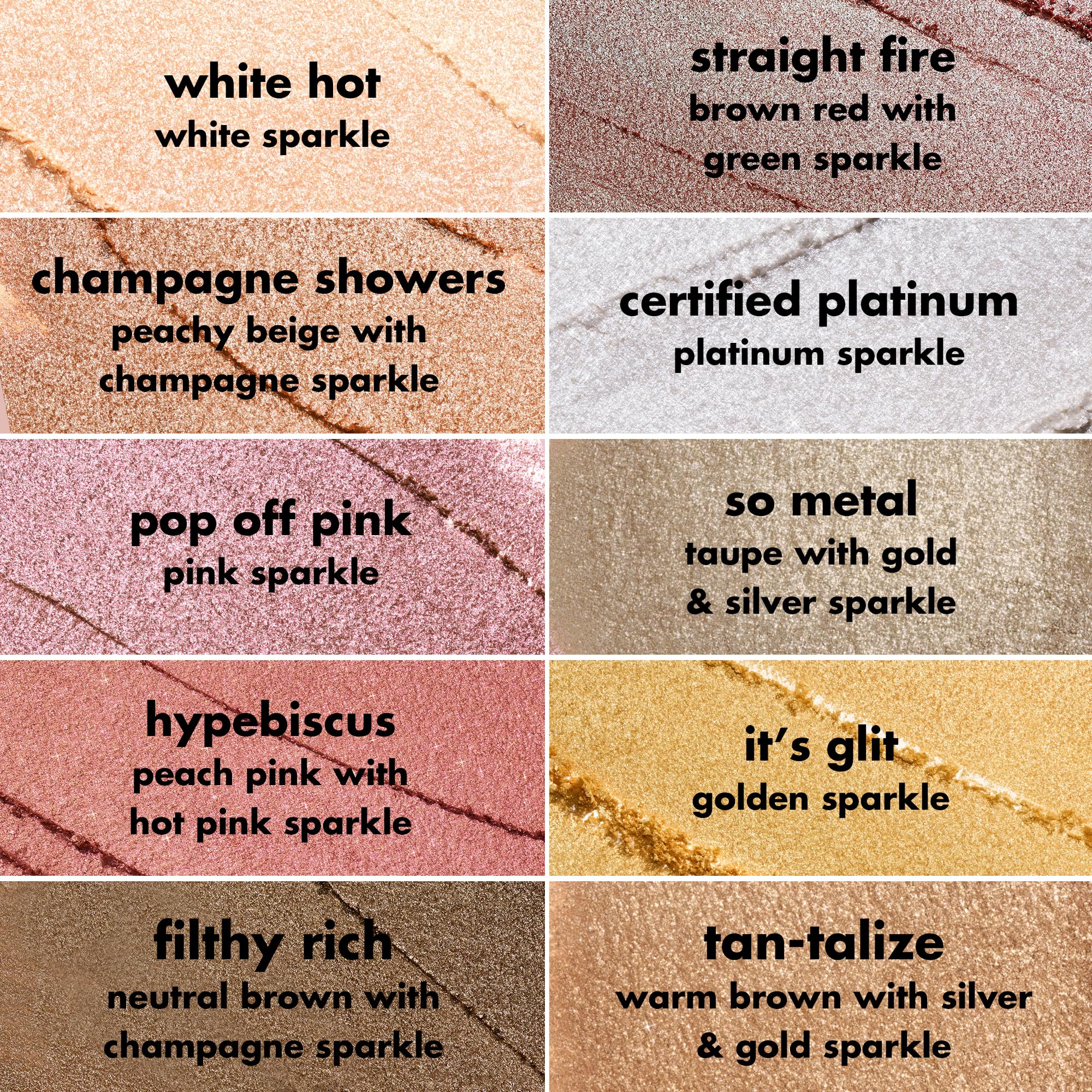 e.l.f. Fine as Fleck applicator presses onto lid for subtle sparkle on the eyelid.