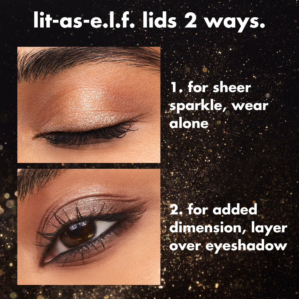 e.l.f. Fine as Fleck tube on display shows easy layering with existing shadows.